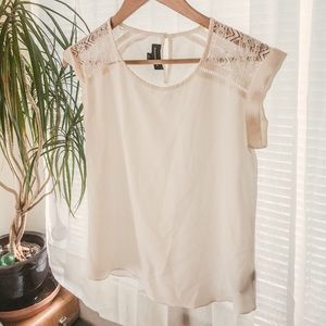 Sheer White Blouse w/ eyelet details